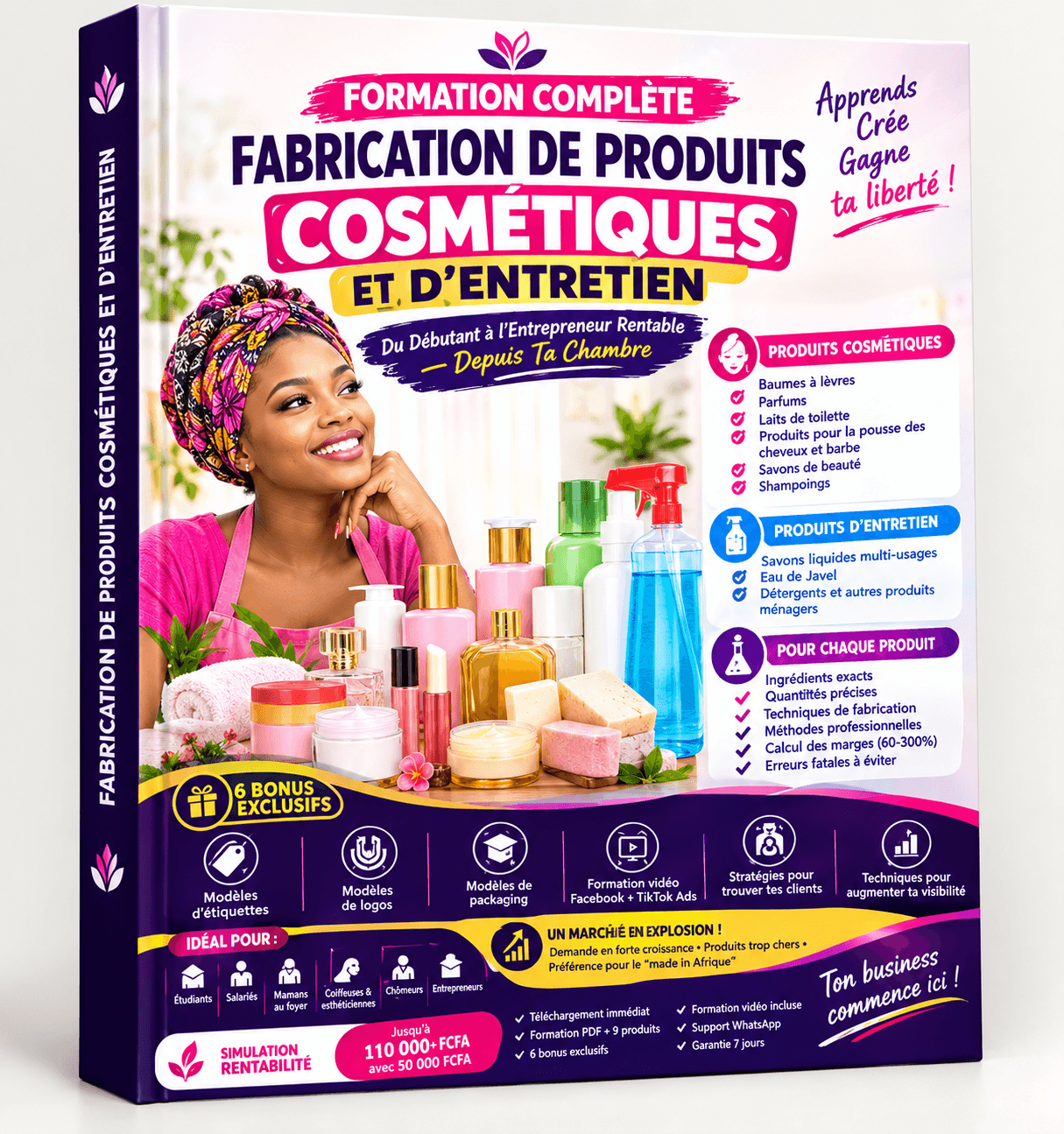 Couverture de Formation Complète — Fabrication de Produits Cosmétiques et d'Entretien